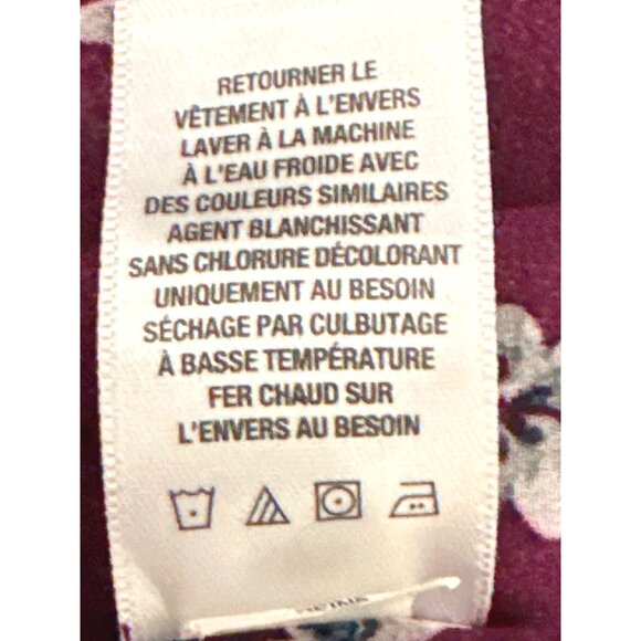 Aeropostale Sheer Floral Chiffon Blouse Size Small Burgundy White Bell Sleeves - Picture 7 of 10